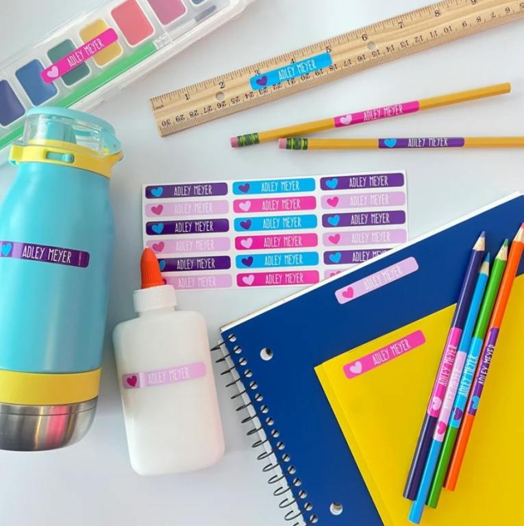 personalized school supply lables