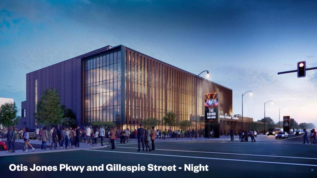 Crown Event Center exterior rendering